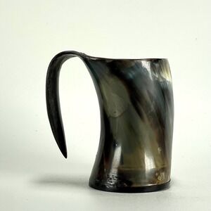 Ale Horn Viking Beer Mug Natural Medieval Dining Bovine Drinking Cup with Handle